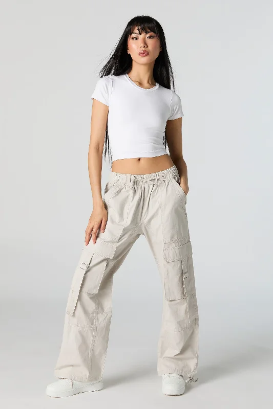 Drawstring Straight Leg Utility Cargo Pant