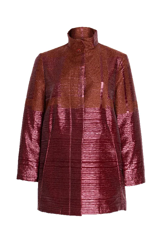 High Collar 3/4 Coat - Copper Border 8661