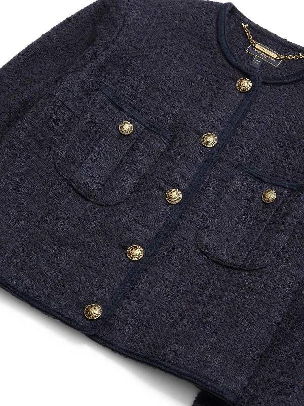 Esme Boucle Jacket - Navy