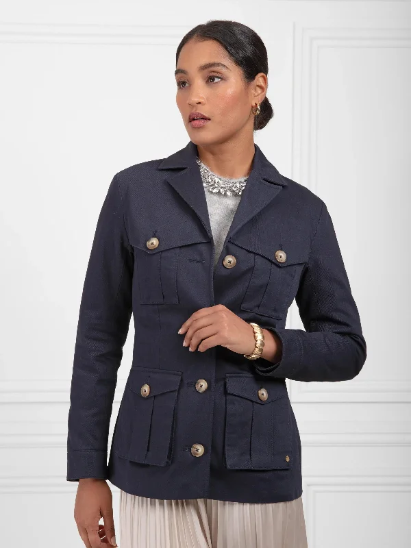 Savannah Safari Jacket - Navy Cotton Drill