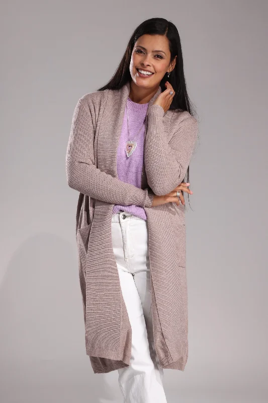 Long line Luxe Knitwear Cardigan | Fawn Marle | 7339ZZ