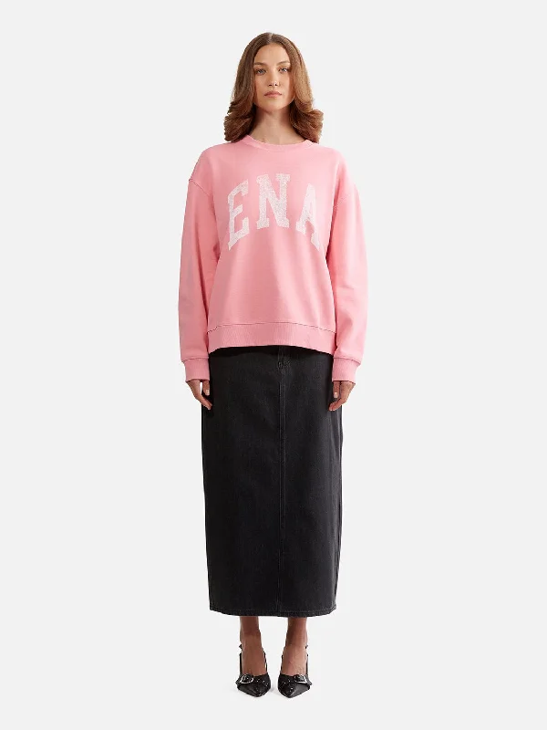 Lilly Oversized Sweater College - Bubblegum