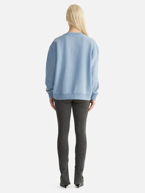 Lilly Oversized Sweater Collegiate - Sky Washed