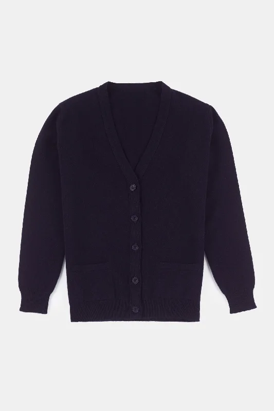 Women's Lambswool Cardigan - Navy