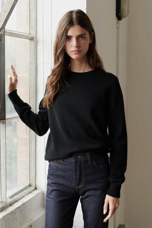 Women's Lambswool Crew Neck - Black