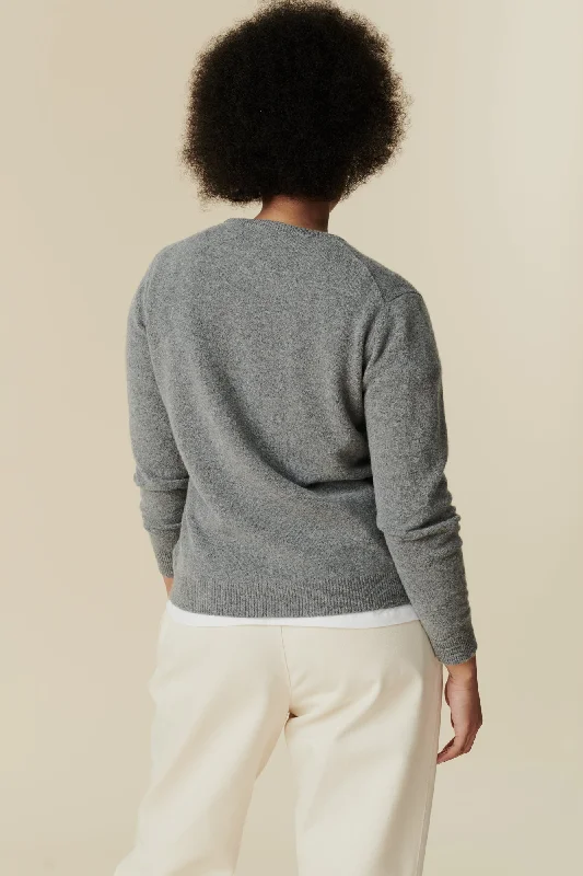 Women's Lambswool Crew Neck - Grey