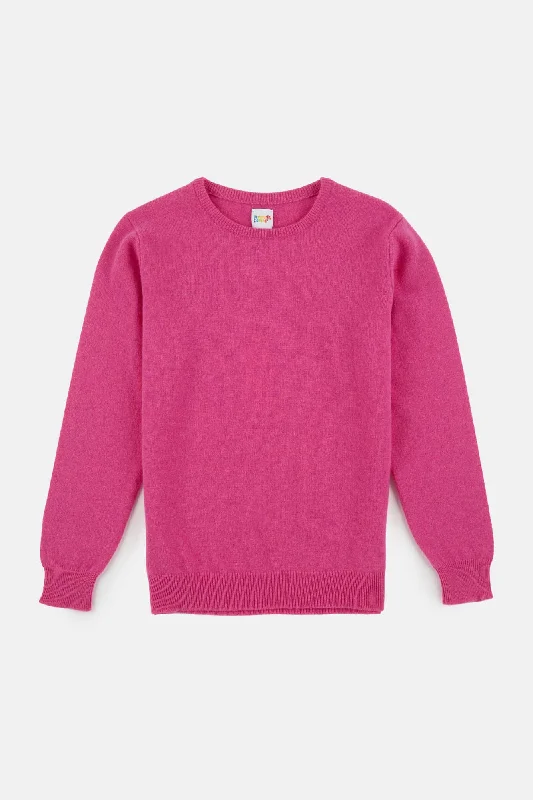 Women's Lambswool Crew Neck - Rose Pink