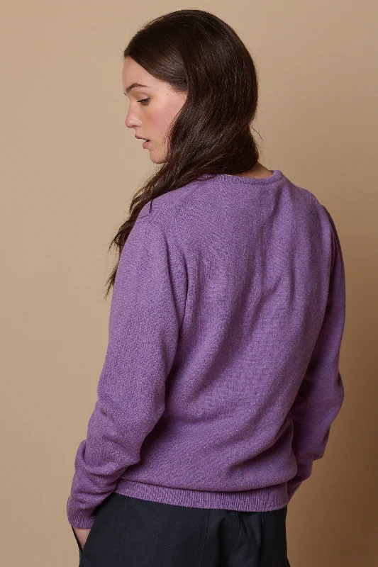 Women's Lambswool Crew Neck - Thistle Purple