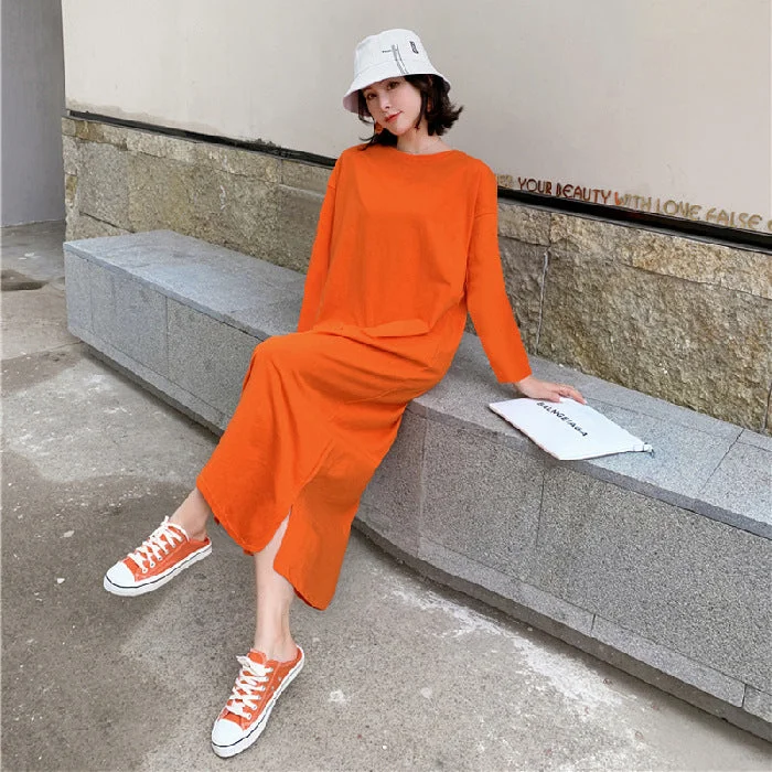 Orange [Long Sleeve] without Letters / S