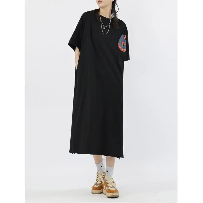 NiDELL Summer Korean Style Korean Style plus Size Women's T-shirt Long Dress Long Loose Dress Plump Girls Loose Overknee Nightdress for Women