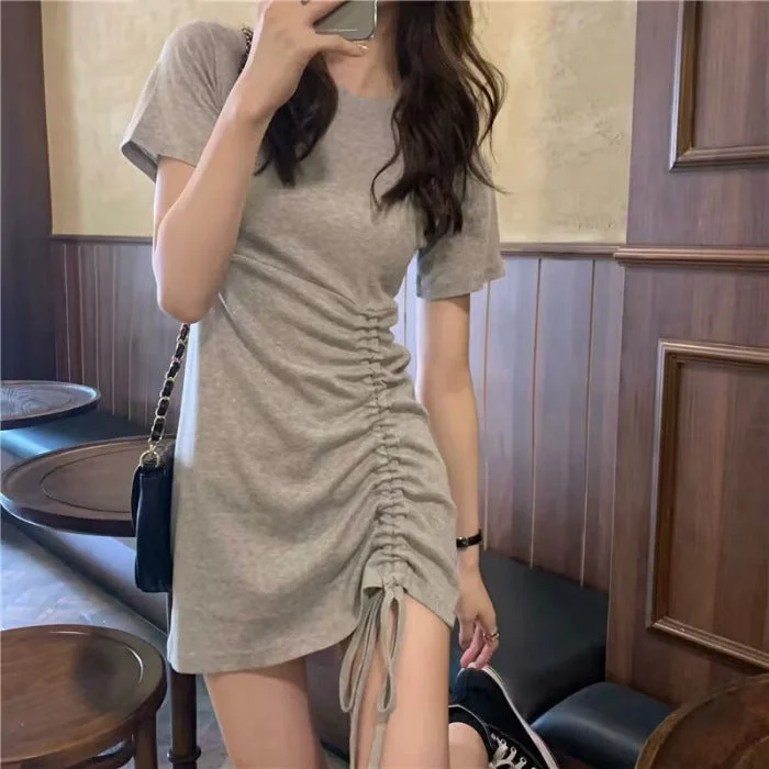 860 Gray Short Sleeve Skirt / S