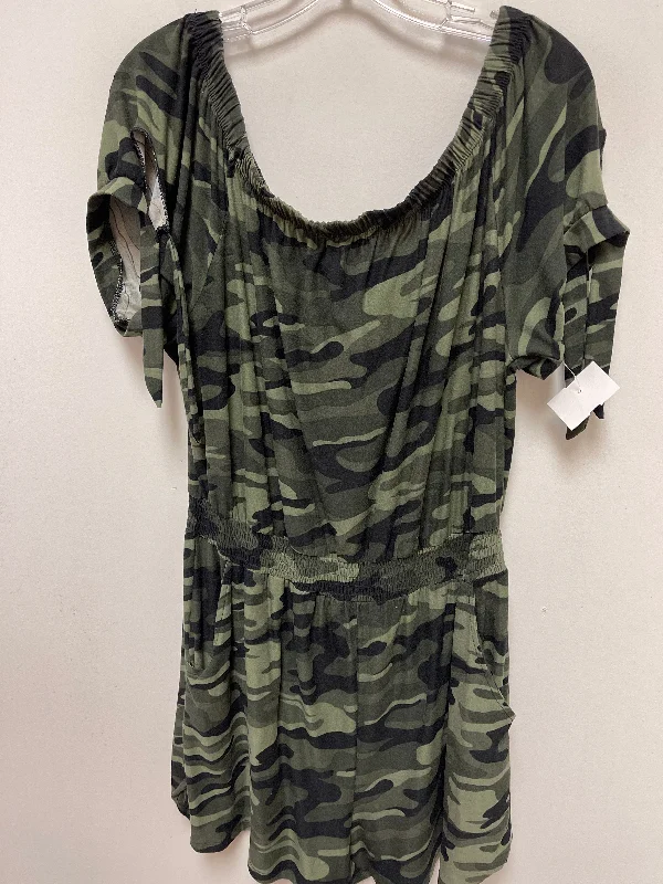 Camouflage Print Romper Derek Heart, Size 2x