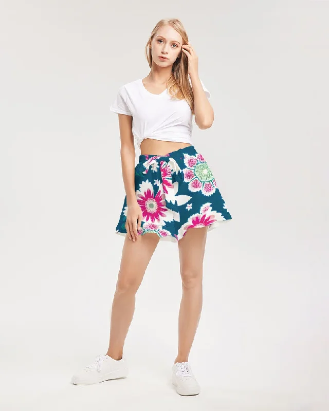 Beautiful floral pattern Women's All-Over Print Ruffle Shorts