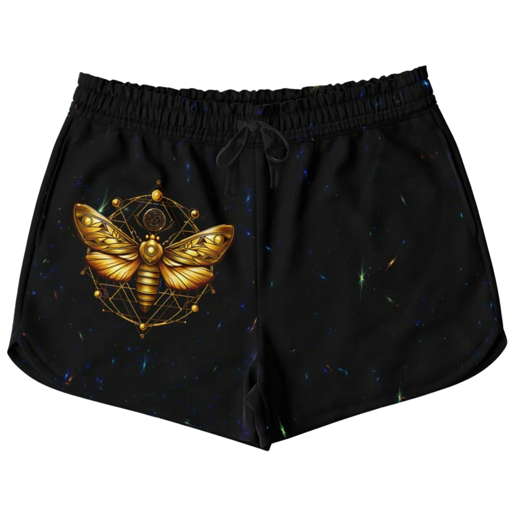 GOLDEN MOTH SACRED GEOMETRY LOOSE YOGA SHORTS