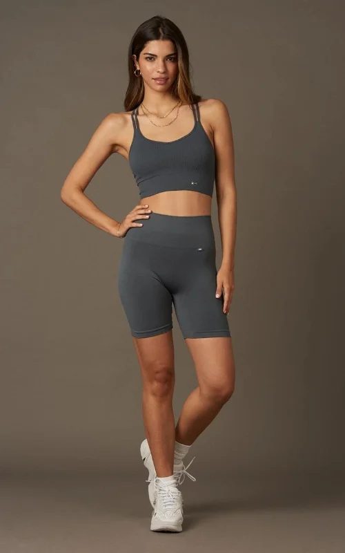 High-Waisted Shorts - Anthracite Grey