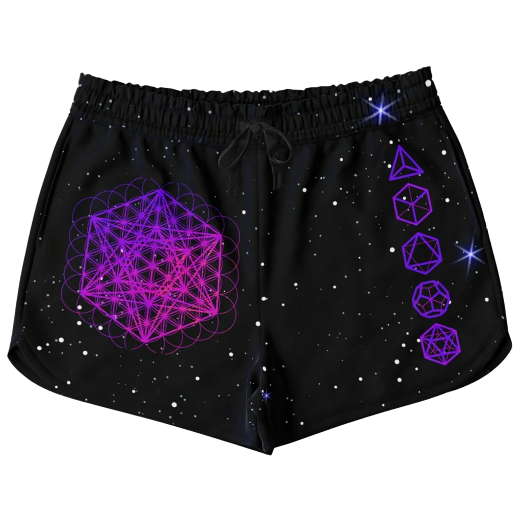 METATRON'S CUBE SACRED GEOMETRY YOGA SHORTS