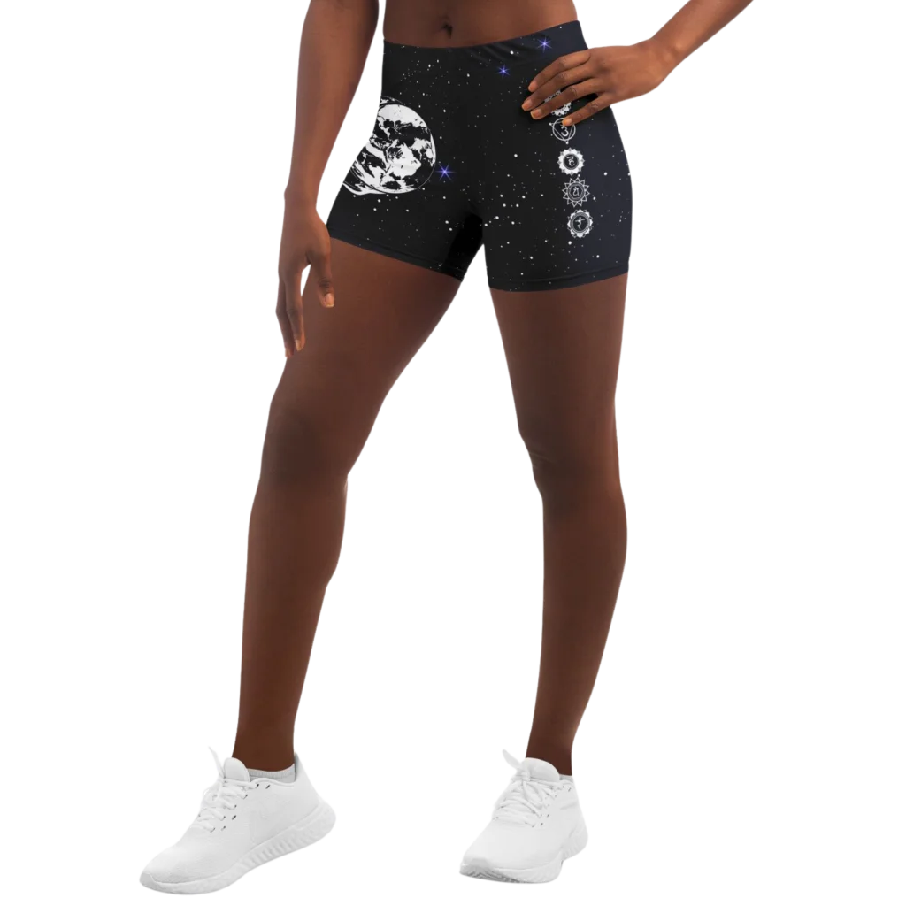 MYSTICAL SUN AND MOON YOGA SHORTS