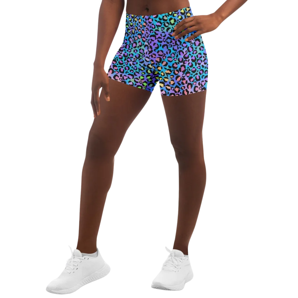 NEON LEOPARD YOGA SHORTS