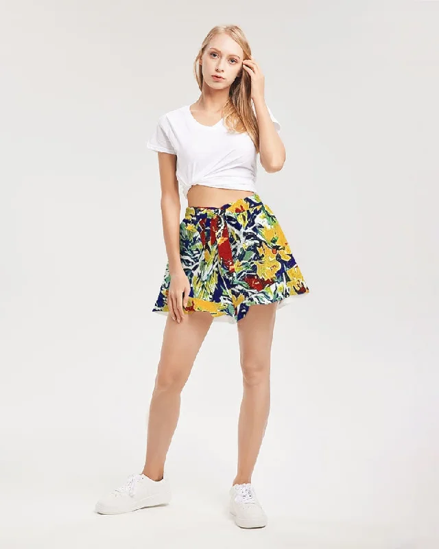 Painted floor design Women's All-Over Print Ruffle Shorts