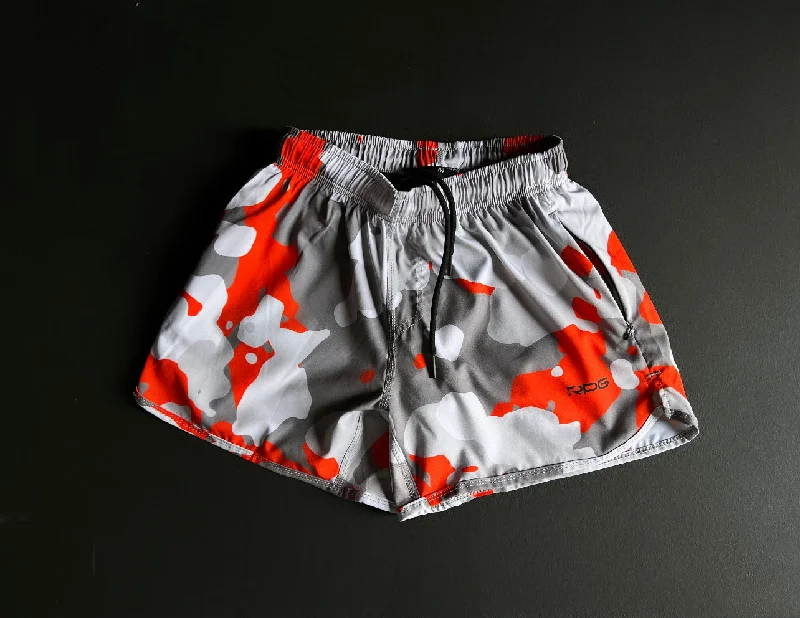 WOMEN'S PERFORMANCE SHORTS HYPER ORANGE WHITE CAMO