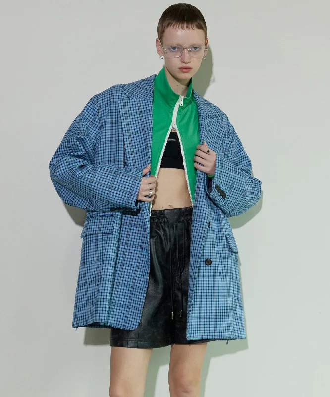 【24AUTUMN PRE-ORDER】Checkered Oversized Jacket Coat