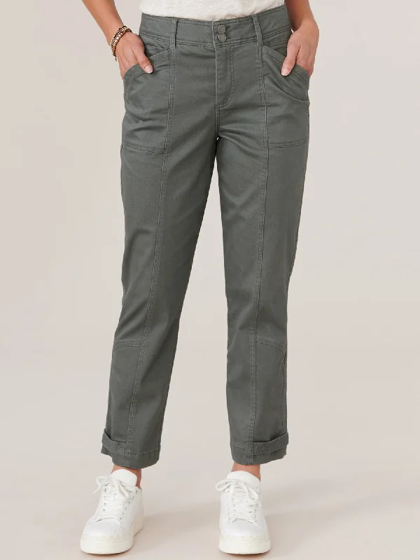 ""Ab""solution High Rise Snap Hem Petite Utility Pant