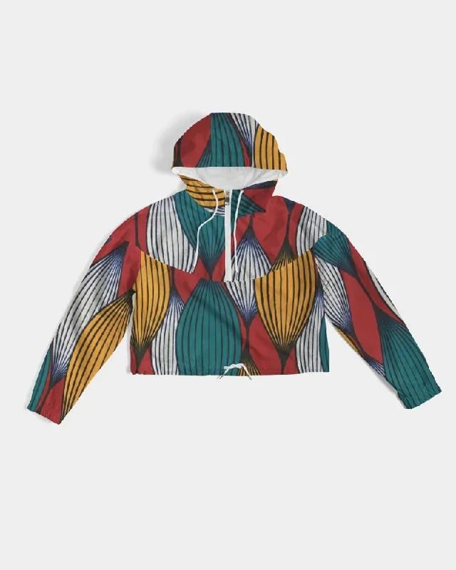 AKH African Art Women's Cropped Windbreaker