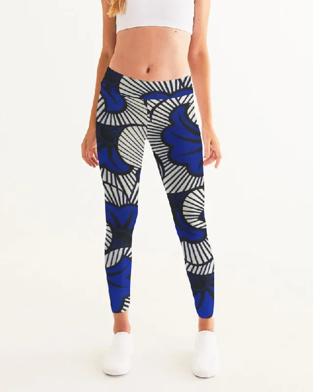 AKH African Fleurs Bleues Women's Yoga Pants