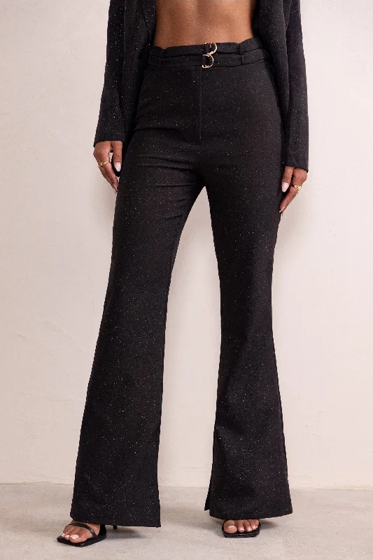 alena-black-glitter-high-waist-flared-trousers-cl127779002