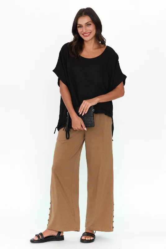 angelica-mocha-cotton-shirred-pants