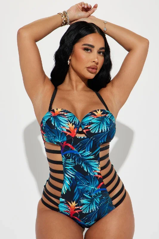 Bali Dreams Cutout One Piece Swimsuit - Black/combo