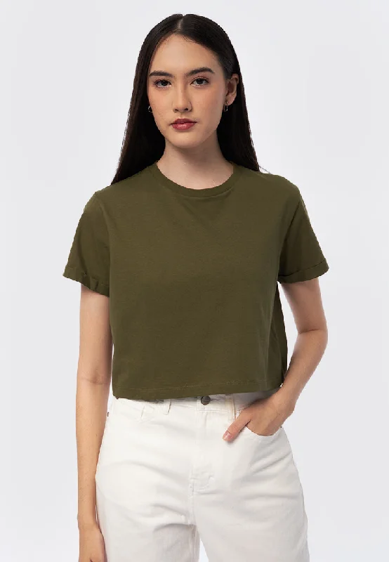 Basic Cropped Cotton T-Shirt