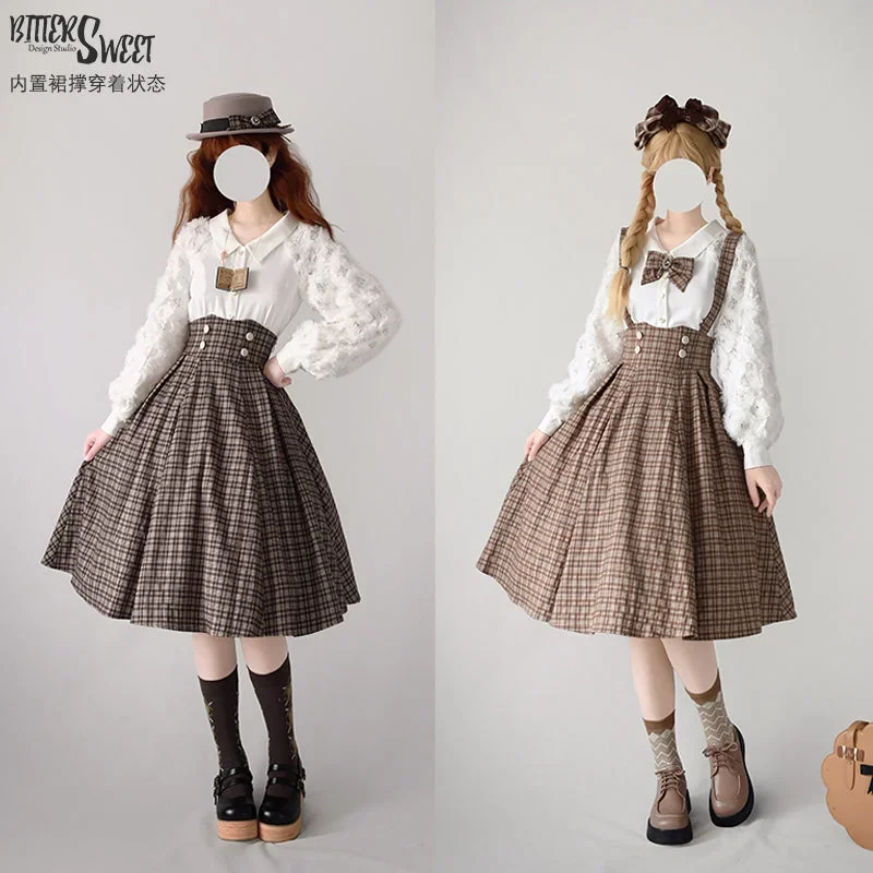 bittersweet-fishbone-plaid-super-high-waist-sk