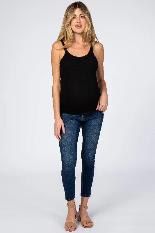 black-ribbed-maternity-tank-top