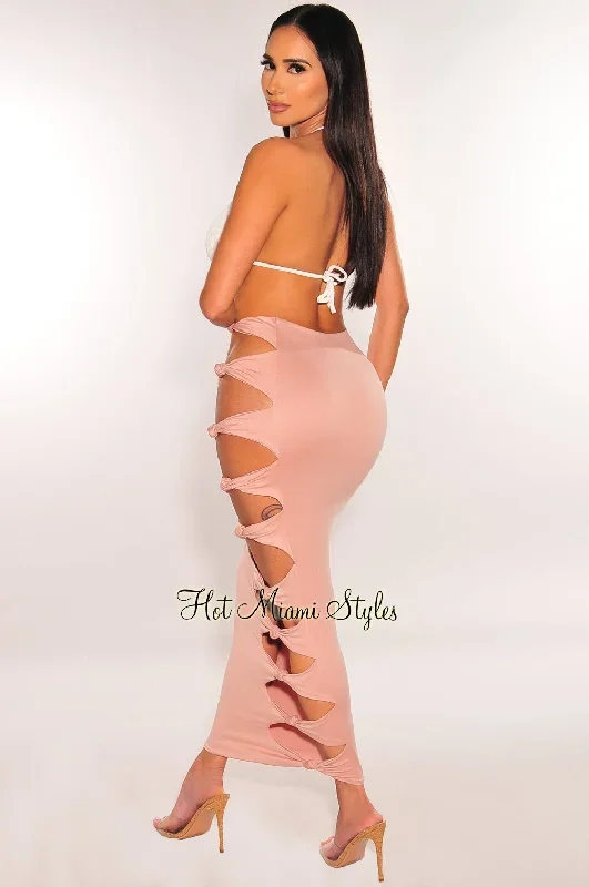 blush-high-waist-cut-out-knotted-slit-skirt