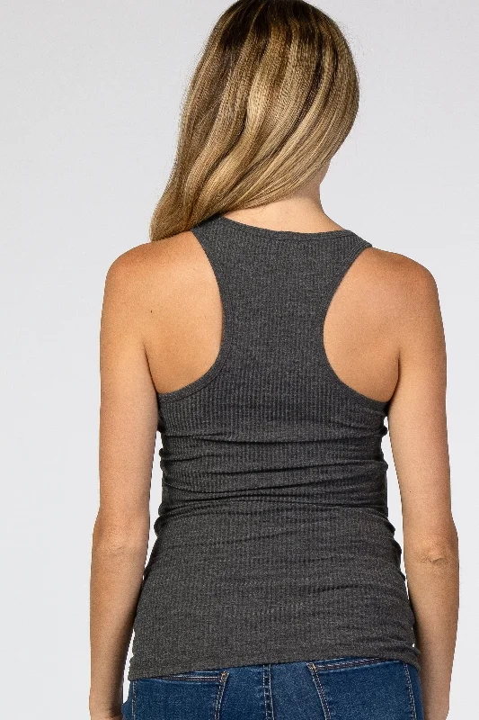 charcoal-ribbed-racerback-maternity-tank-top