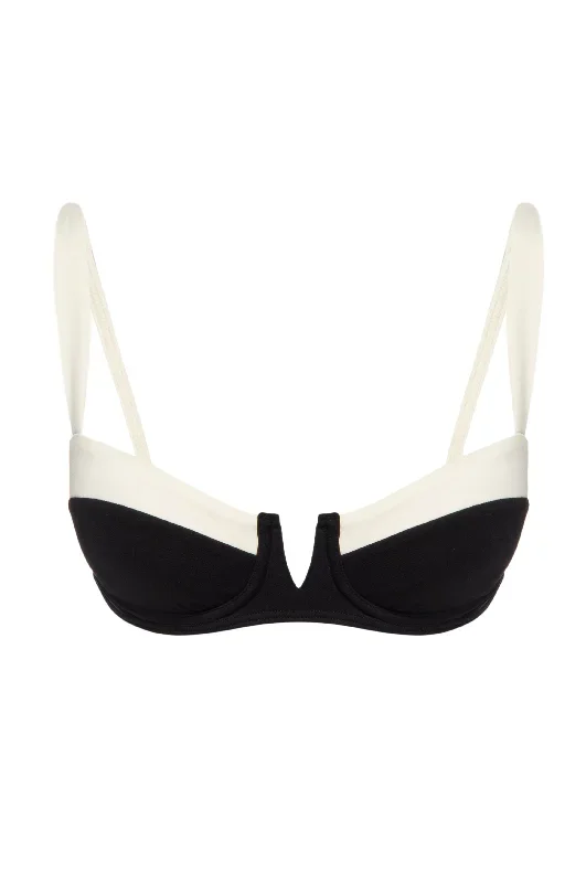 Clovelly Top - Black/Ivory