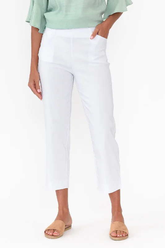 Cody White Stretch Capri Pants