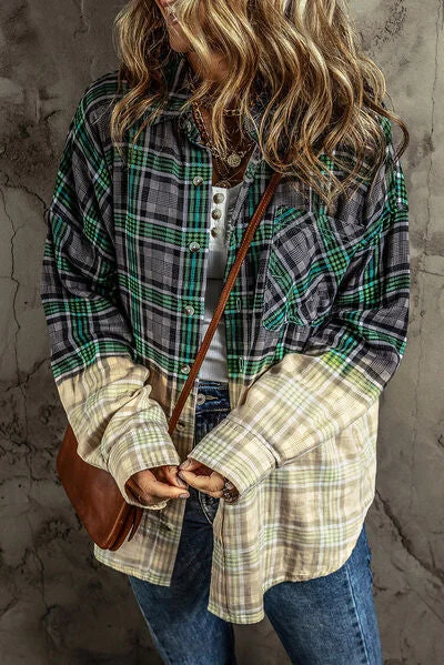 contrast-plaid-button-up-long-sleeve-shacket