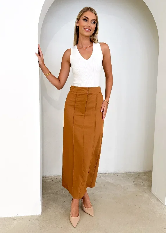 Corina Midi Skirt - Rust