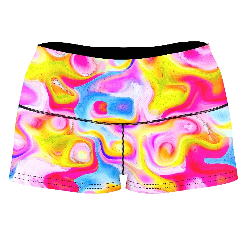 Cotton Candy High-Waisted Women's Shorts