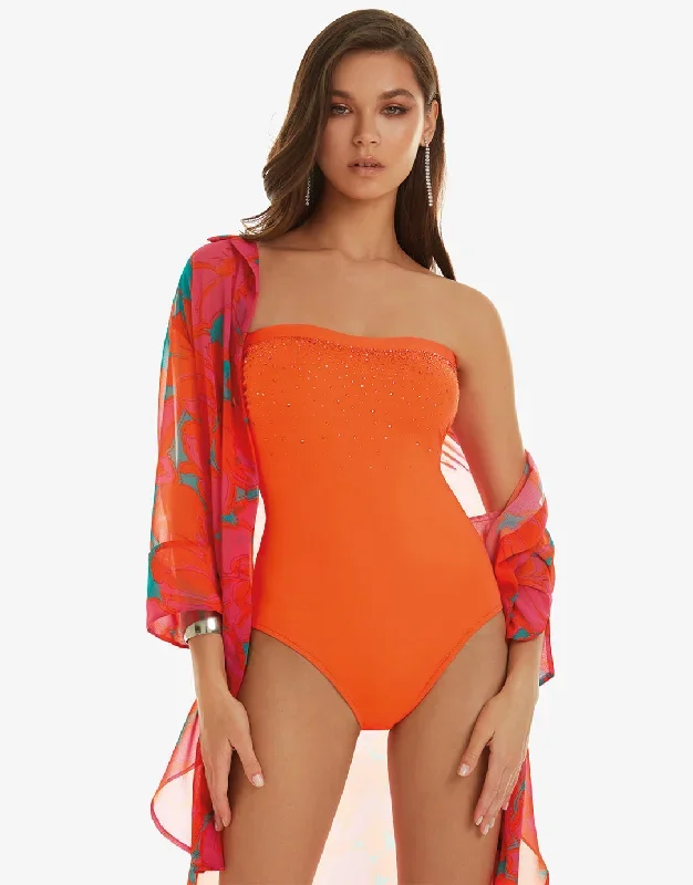 Cristal Bandeau Swimsuit - Orange