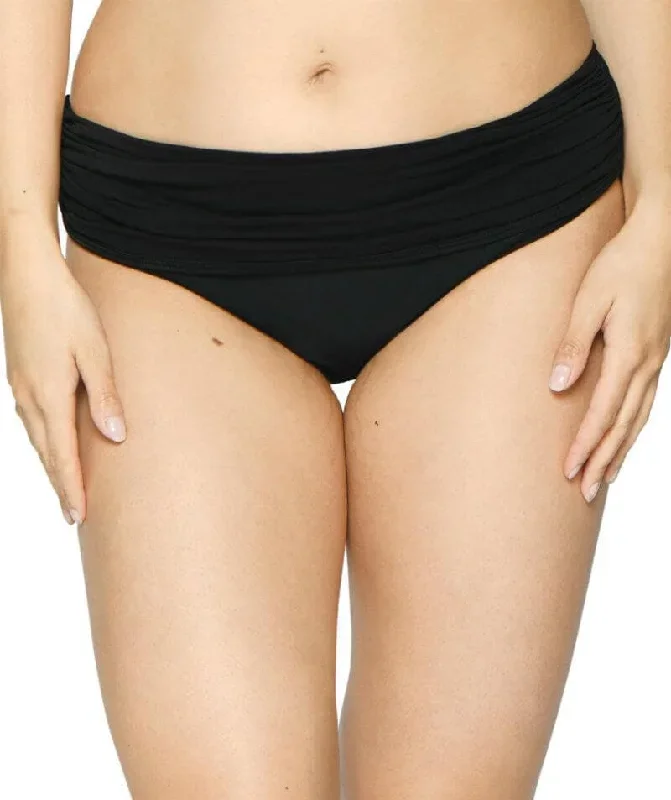 Curvy Kate Sheer Class Deep Foldover Brief - Black