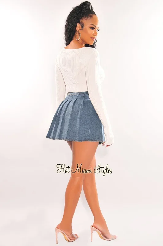 denim-pleated-high-waist-tennis-skort