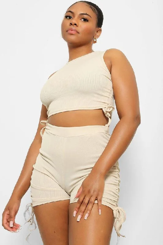 drawstring-sides-crop-top-and-shorts-set