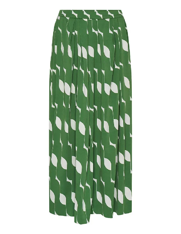 Fluid Stretch Silk Printed Skirt