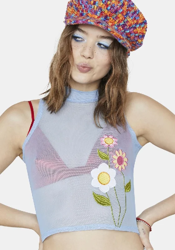 Fateful Bloom Mesh Tank Top