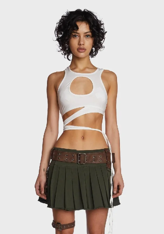 Flanger Layered Wrap Crop Tank