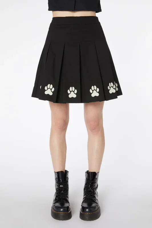 flock-paw-print-pleat-skirt