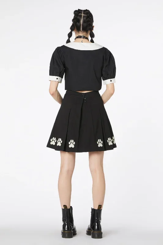 flock-paw-print-pleat-skirt